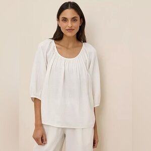 Sold ❌ Pact Organic Cotton Coastal Double Gauze Scoop Neck Top